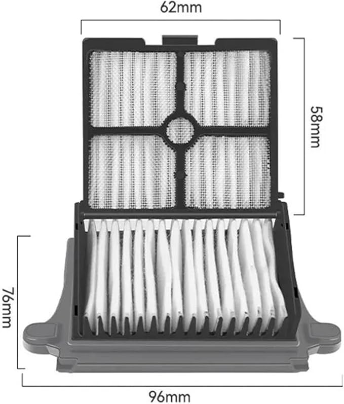 Wet and Dry Vacuum Cleaner Roller Brushes & Filters, Compatible for Tineco, Floor ONE S7 ProS6, Vacuum Cleaner Accessories Floor Scrubber Parts(E)