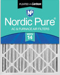 Nordic Pure 16x24x4 (Actual Size: 15 3/8 x 23 3/8 x 3 5/8) Pleated Air Filters MERV 14 Plus Carbon 1 Pack