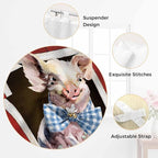 Pig Sunflowers Kitchen Curtains 36 Inch Length, Small Window Curtains Tab Top, Eucalyptus Leaves Floral Bees Red Barn Light Filtering Short Window Treatments Tier Drapes 27.5"x36" 2 Panel