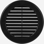 Vent Systems 4" Inch (Opening Dimensions) - Pack of 50 - Black Soffit Vent Cover - Plastic Round Air Vent Grille - Built-in Mesh Screen - HVAC Register Louver for Bathroom, Home, Kitchen
