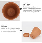 5pcs Red Terracotta Succulent Pots with Drainable Saucers 8x8cm Baked Clay Planting Containers for Indoor and Outdoor Gardening