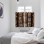 2 Panel Kitchen Cafe Curtains, Desert Camels Sunlight Filtering Nature Air Through, Home Decor Window Covering Tier Curtains for Living Room 104W x 72L inch Brown Wildlife Farmhouse Animals Rustic