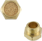 Wealrit 10 PCS Pneumatic Exhaust Mufflers, 1/8" Male Thread Hex Copper Air Muffler Silencer, 0.41" Length Industrial Muffler Filter Air Line Fitting for Compressed Air Systems, Valves, Cylinders