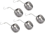 STOBAZA 5pcs Stainless Steel Tea Strainer Seasoning Ball Box Hanging Chain Easy Extraction Filter for Tea Soup Chinese Medicine
