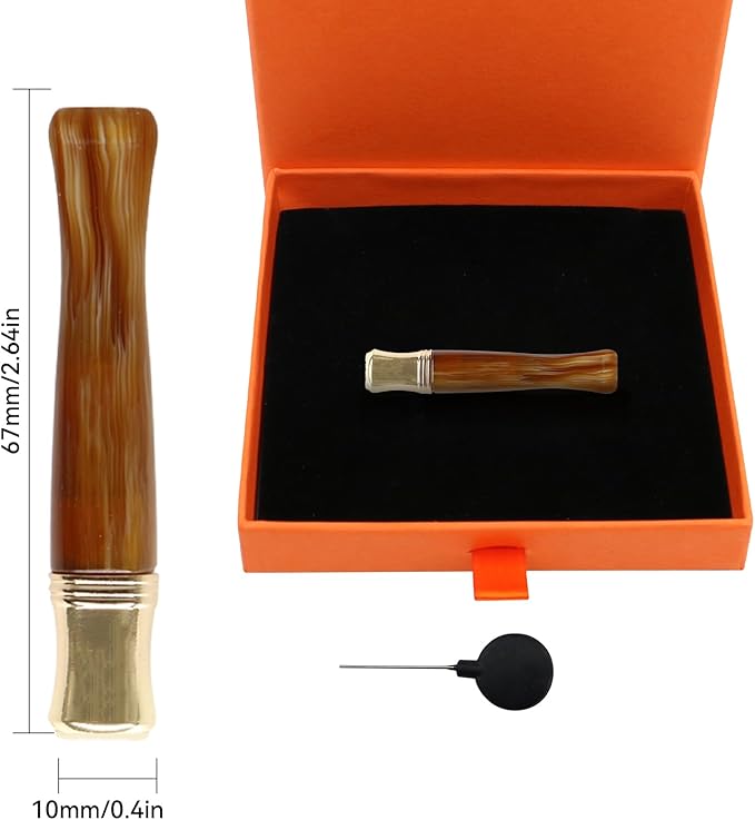 Cigarette Filters Brown Cow Horn Pattern Reusable Clean Tar Tobacco Filter with Multi-Filtering for Standard Size Cigarettes Ø8mm,Slim Cigarettes Ø5mm