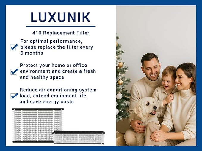 4 Pack, 410 Replacement Air Filter, Nominal Size: 16x25x4, Actual Size: 16.04"x27.91"x3.91" HVAC Furnace Filter, Compatible with AprilAire Models 1410, 1610, 2410, 2416, 3410, 4400, MERV 11