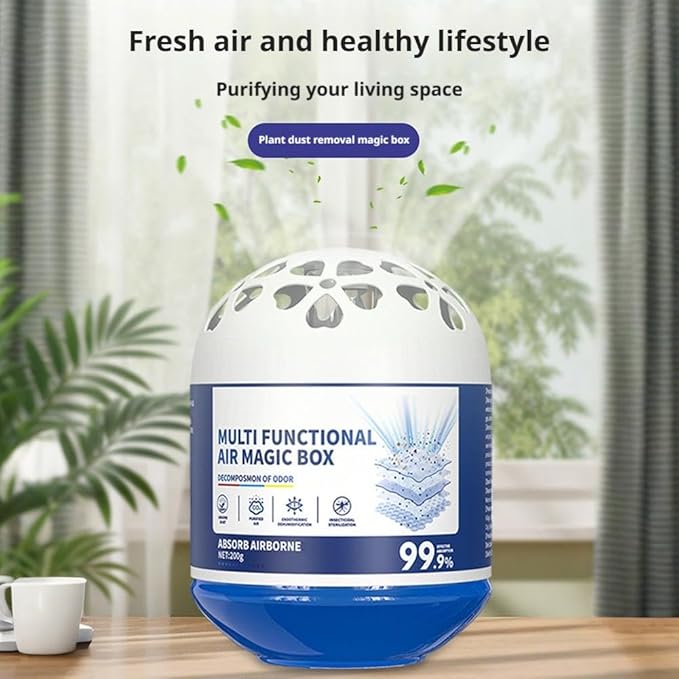 Indoor Air Purification Dust Removal Magic Box, Multi-Functional Air Magic Box, Mutomatic Dust-Sucking Dusts Cleaner Boxs, No Electricity & Noise, Long-Lasting Freshness (Blue 2pcs)