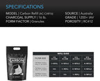 AC Infinity Premium Activated Carbon, 32 lb. Australian Charcoal Supply Replacement for 4”, 6” & 8” Refillable Carbon Filters, Air Filtration Odor Scrubbing for Grow Tents Hydroponics Aquariums Ponds