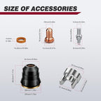 ARCCAPTAIN 23Pcs IPT60 Plasma Cutter Torch Consumables, .040" Plasma Cutter Accessories for ARCCAPTAIN CUT55 NON-HF, CUT55 MP and CUT60 Non-HF, Work with 40-50A Current