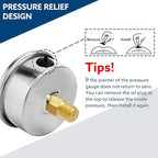 SENCTRL 0-200 Psi Glycerin Liquid Filled Pressure Gauge, 2.5" Dial Size, 1/4" NPT Back Mount, Stainless Steel Case, for Water Oil Pressure Test in Pipe Pool Pump Sand Filter Air Compressor