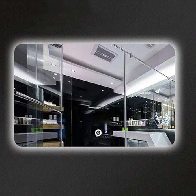 600 x 800mm LED Wall Mounted Bathroom Mirror with Lights Bathroom Mirror Touch Switch Demister Pad (Color : Horizontal Size : 600 * 800mm) (Horizontal 600 * 800mm)