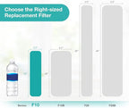SimPure 5 Micron 10" x 2.5" Whole House Carbon Sediment Water Filter Cartridge Replacement for Home Under-Sink & Countertop Filtration System