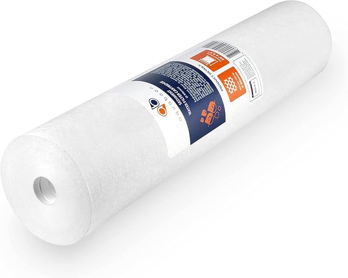 Aquaboon 5 Micron 20 x 4.5 Water Filter Cartridges Set of 8, Whole House Water Filter Replacements for 2-Stage Sediment & Chlorine, Odors Reduction