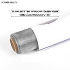 Heavy-Duty Stainless Steel Mesh Screen#18Mesh Wire Dia:0.23mm Size:48"x118"(122x300cm) 304 Stainless Steel Window Screen mesh