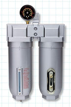 Rockwood 1/2 in. Npt 2 Stage Air Drying System Particulate Air Filter Coalescing Filter Air Pressure Regulator Combo - Metal Bowl, Auto Drain, Bracket, Gauge