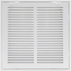 12"W x 12"H [Duct Opening Size] Steel Return Air Filter Grille - Removable Face/Door for 1 inch Filters -HVAC Vent Cover Grill - White [Outer Dimensions: 14 5/8"W X 14 5/8"H]