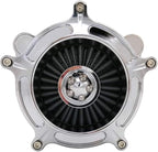 Harley Air Cleaner Turbine Intake Chrome Filter Kit Cnc Cut for Motorcycle Dyna 2000 - 2017 Softail 2000 - 2015 Touring 2000 - 2007 Fitment - B (Gray)
