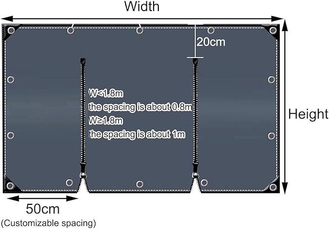 Curtain Patio Enclosure with Zippe, Heavy Duty PVC Transparent Tarpaulin Side Panels, Outdoor Clear Tarp Curtains for Porch, Pergola, Gazebo, Balcony, Patio(1.7x2.5m)