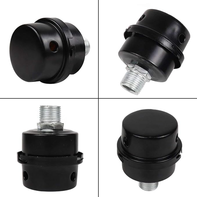 2 Pcs Air Compressor Silencer Filter Metal Air Compressor Intake Filter Noise Muffler Silencer 1/2"PT 20mm