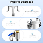 2" NPT Fluid Filter, 304 Stainless Steel - 2 Bag Filter Housing, 150PSL High Pressure Filtration System, 40t/h High Pressure Filter Available for Whole House