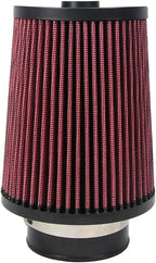 2.75 Inch 70 mm High-Flow Air Filter, Reusable Cone Cold Air Intake, High Performance, Washable, Clamp-On Car High Flow Air Kit, Flange Diameter: 2.75 Inch, Filter Height: 7.3 Inch, Red