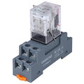 8-Pin 10 AMP 24V DC Relay Coil with Socket Base Electromagnetic Power Relay, DPDT 2NO 2NC - MY2NJ LED Indicator