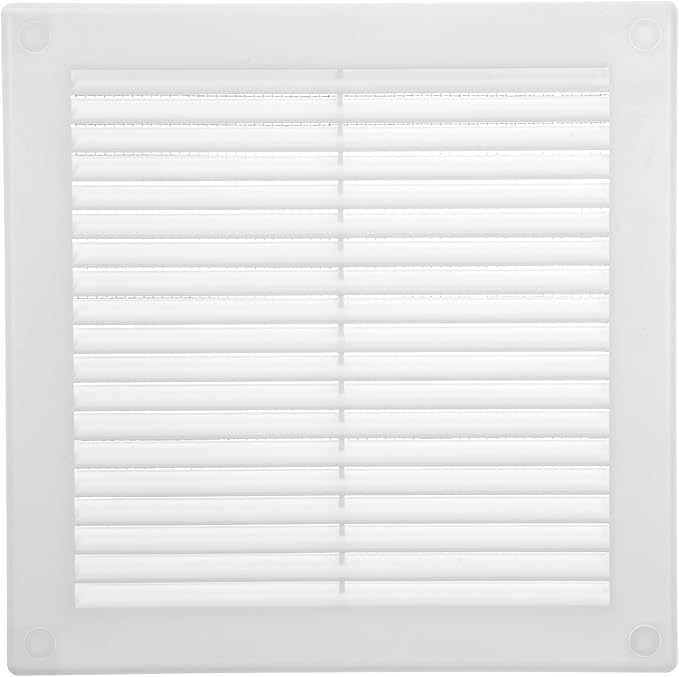 Vent Systems 6" x 6" Inch (Opening Dimensions) - Pack of 5 - Plastic White Soffit Vent Cover - Flat Square Air Vent Grille - Air Vent Deflector - HVAC 8" x 8" Inch (Overall Dimensions)