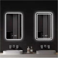 Bathroom Mirror with LED Lights, Backlit Illuminated Bathroom Mirror Wall Mounted Multifunction Vanity Mirror with 3 LED Light Color Dimmable and Demister Pad,(B,H60*W80CM/H23.6*W31.4IN)