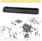Cabin Air Filter Cover Door Cap Replacement 27276-3JC1A Fit for Nissan Altima Maxima Murano Pathfinder Models (27276-3JC1A)