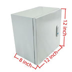 Electrical Enclosure Box 12" x 12" x 8" Carbon Steel Electrical Junction Boxes Wall Mount Waterproof Dustproof Metal Box with Safety Locks for Outdoor Indoor Use