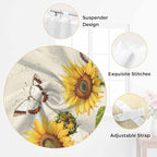 Farm Sunflowers Living Room Curtains 84 Inch Length, Window Curtains Tab Top, Retro Flowers Butterfly Botanical Beige Light Filtering Window Treatments Drapes 42"x84" 2 Panel