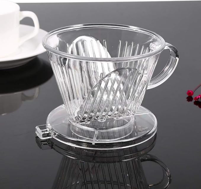 GLOGLOW Coffee Filter Transparent Reusable Coffee Filter, HighFired, Heat, Cone Shape, Portable, Dishwasher Safe, 115g Nan and Tea Supplies
