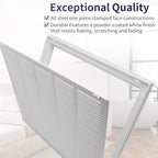 25"W x 20"H [Duct Opening Size] Steel Return Air Filter Grille - Removable Face/Door for 1 inch Filters -HVAC Vent Cover Grill - White [Outer Dimensions: 27 5/8"W X 22 5/8"H]