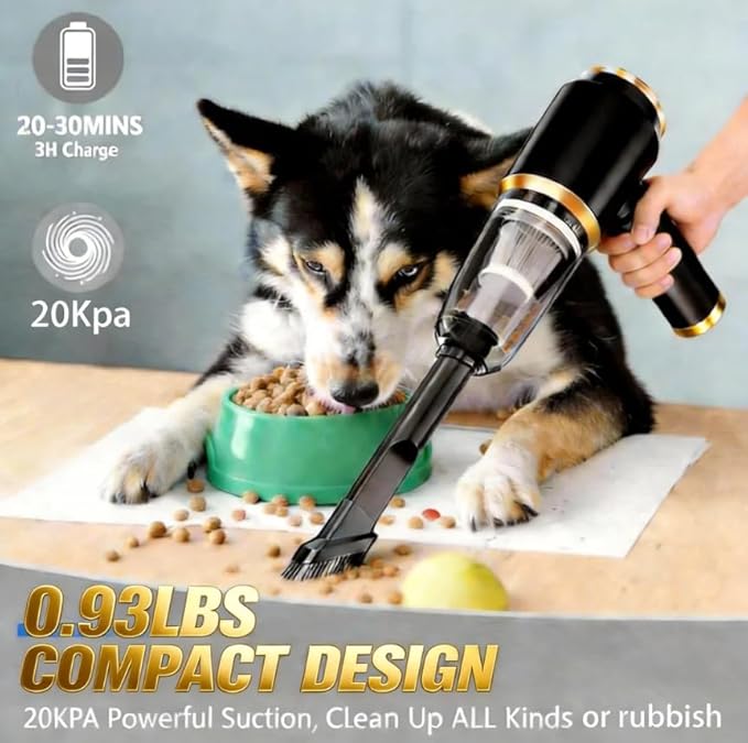 Cozylady Handheld Car Vacuum Portable Cordless,High Power 4 in 1 Vacuum Cleaner & Air Duster & Air Blower for Car, Home, Office, Camping, Pet (Black)