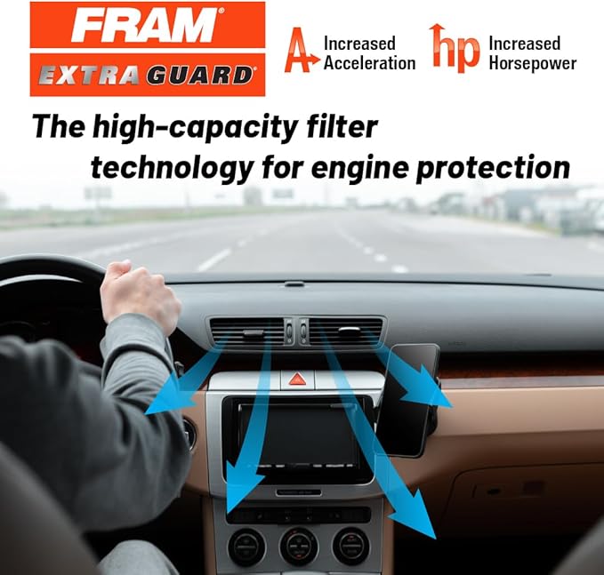 FRAM Extra Guard CA11942 Replacement Engine Air Filter for Select Hyundai Sonata and Kia Optima (2.0L & 2.4L), Provides Up to 12 Months or 12,000 Miles Filter Protection