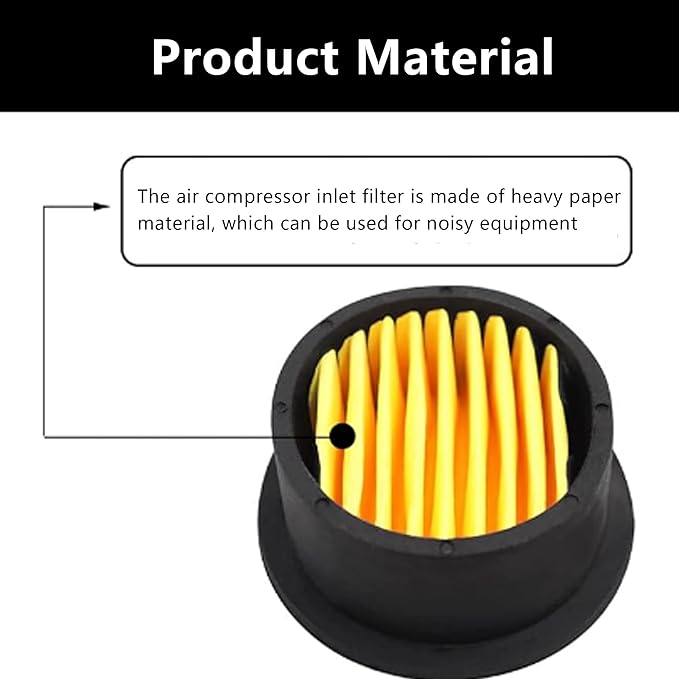 6PCS Air Compressor Intake Paper Filter Sound Muffler Accessories, Air Compressor Replacement Filter Elements for Engines, Blowers, Exhaust Ports