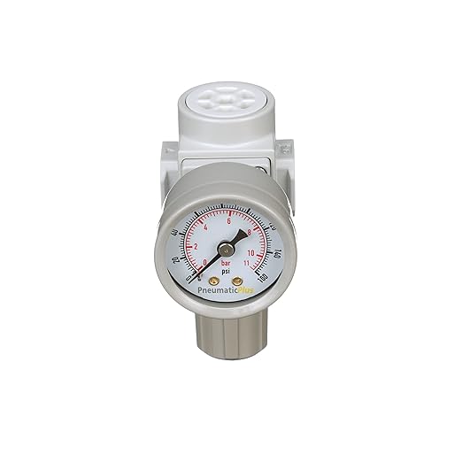 PneumaticPlus SAR200-N02BG Miniature Compressed Air Pressure Regulator 1/4" NPT - Bracket, Gauge