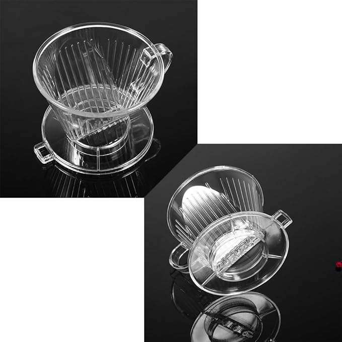 Transparent Reusable Coffee Filters Cone Shaped Portable Coffee Dripper Pure Flavor Maker Tool Premium Quality Safe To Use For Home Baristas Coffee Lovers Resin Transparent 115g