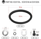 Generic Pool Filter Diaphragm Gasket ECX1105, Shaft kit ECX1014A and Directional Vent Valve with O-Ring ECX1322A Compatible with D..E Filters EC65, EC65A, EC75, EC75A, black