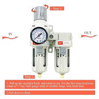 RIH Air Dryer System - 3/8”NPT Double Air Filters-5 Micron Particulate Filter& Air Pressure Regulator - Gauge(0-150 psi), Semi-Auto Drain, Poly Bowl,Bracket - 3 in 1 Two Unit
