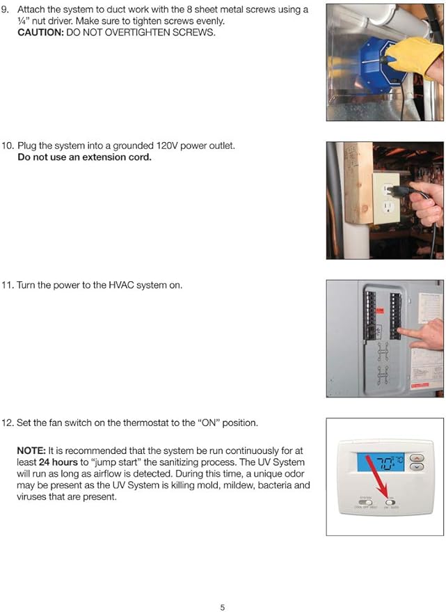 OdorStop OS72PRO UV Air Purifier 72W System with Energy Saving Airflow Sensor and 16-in Bulbs