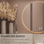 LTSRLL Frameless Illuminated LED Bathroom Wall Mirror with Touch, Demister Pad and Dimmable Lights & 3 Colors for Makeup Shaving and Bath Vanity IP44(Backlight,50cm/19.7in)
