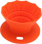 Pour Over Coffee Dripper Silicone Food Grade Portable Hand Brewed Coffee Filter Cup for Travel Outdoor Camping Home Use Lightweight Foldable Easy to Clean Dishwasher Safe Durable (Orange Red)