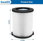VF4000 Replacement Filter, Standard Wet/Dry Vac Filter Vf4000 Compatible with RIDGID, Vacs Wet Dry 5-20, 6-9 Gal Husky Vacuum & CRAFTSMAN Shop Vacuum 17816 9-17816, 1 Pack