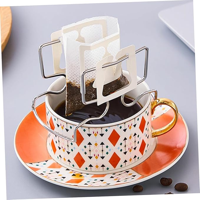 Garneck Hanging Ear Coffee Dripper Stand Portable Stainless Steel Filter Holder for Easy Brewing and Stable Rack for Drip Coffee Extraction