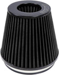 Universal 6" 152mm igh-Flow Air Filter, Reusable Cone Cold Air Intake, High Performance, Washable, Clamp-On Car High Flow Air Kit, Flange Diameter: 6 Inch, Filter Height: 7 Inch, Red