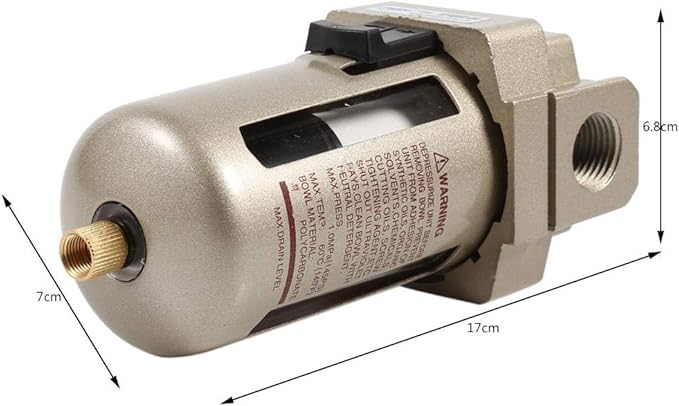 Moisture Trap Air Filter, 1/2 Inch Air Filter Compressor Water Moisture Trap Separator Regulator Accessories, Air-Compressor Accessories Parts