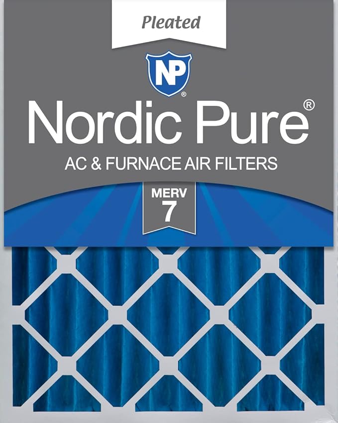 Nordic Pure 20x25x4 (19_1/2 x 24_1/2 x 3_5/8) Pleated MERV 7 Air Filter 1 Pack