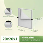20x20x1 Reusable Air Filter MERV 8 Washable Furnace & AC Filter with 2 Extra Media Pads, Aluminum Electrostatic Air Filters for Home, Fits HVAC System, Air Conditioner, Air Handler