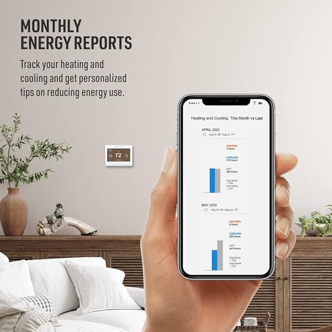 Honeywell Home RTH9600WF Smart Color Thermostat + Honeywell Home 20x25x4 MERV 8, AC Furnace Air Filter, 3 Pack